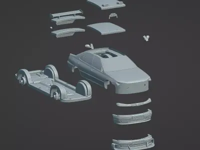 Peugeot 406 Taxi 2 3D printable model 3D print model