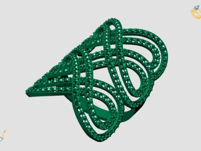 Vintage Womens Diamond Ring Women Rings 3dmodels 3D print model 3D print model 4
