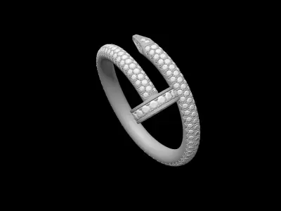 NAIL - RING - CLASSIC - PAVED 3D print model