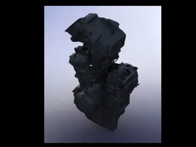 Triumph 675 engine from scan  3D print model