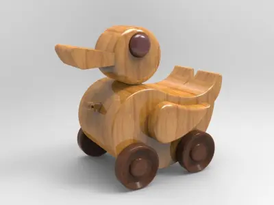 Wooden Duck Toy Free 3D model