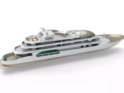 Megayacht luxury yacht 3D model
