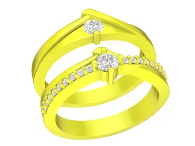 A7841 Luxury Diamond Wedding Ring 3D Model 3D print model