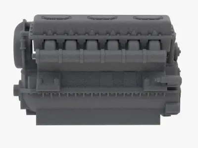 Realsize Lego Engine Low-poly 3D model