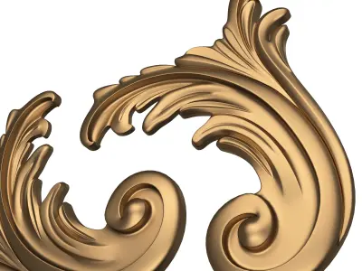 Corner Carved Plaster Molding Decoration 07 Low-poly 3D model