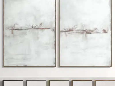 Plaster Two Photo Frame 59 Low-poly 3D model