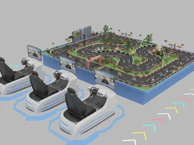 VR Virtual Racing Game Chair  3D model