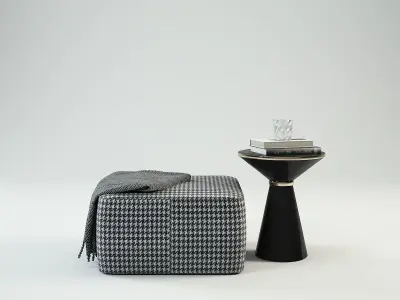 Bench and side table 3D model