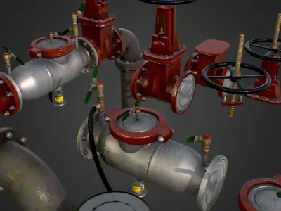 Backflow Water Pipe Constructor Low Poly Game Low-poly 3D model