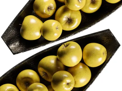 Allegra Centerpiece Bowl with Yellow Apples 3D model