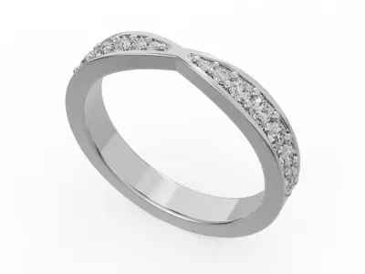 Weddin gand half eternity 3D print model