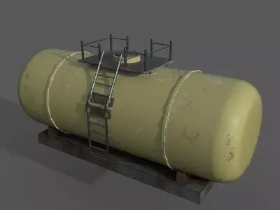 Tank wagon cistern Low-poly 3D model