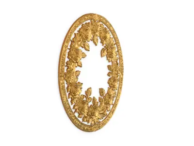 Classic circular carved decor ornament 15  3D model
