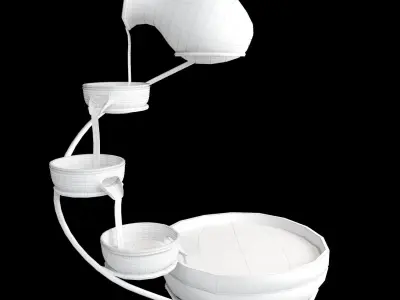 Model of decorative cascade waterfall 3D model