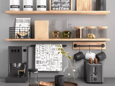 kitchen decor set 3D model