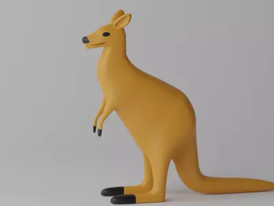 Cartoon Cute Kangaroo 3D model