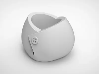 Button shape vase 3D print model