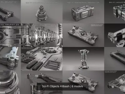 Sci-Fi Objects Kitbash 3D Model Collection