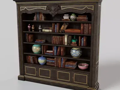Vintage Bookcase 3D model