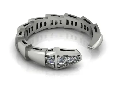 Bvlgari Snake Ring Gold 3D print model