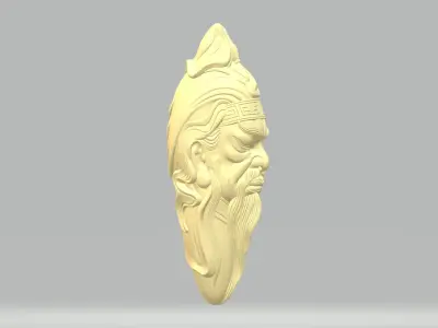 Guan Yu Head Pendant 3D print model