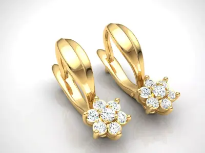 Earring E13 The luxury female earring with gems 3D print model