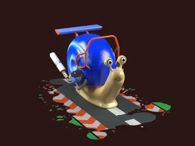 Cartoon Snail Mollusk toon car 3D model