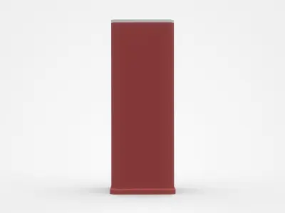 Red Rectangular Trash Bin With White Top 3D model