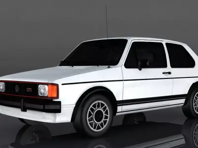 Volkswagen Rabbit GTI Low-poly 3D model