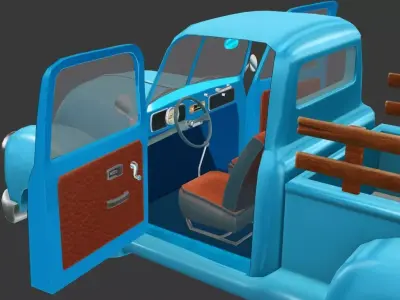 Pickup truck Low-poly 3D model by 3d-worker