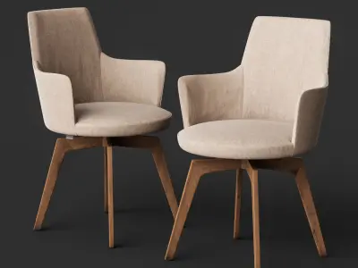 Venjakob Alexia Chair with Dining Table ET388 3D model