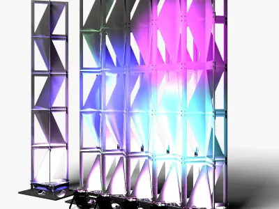 Stage Decor 25 Modular Wall Column 3D model