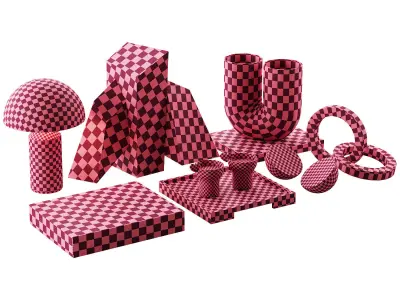 Living decor set for the coffee table NEW YORK 00 3D model