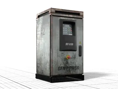 Electric Power Generator Low-poly 3D model