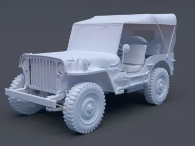 Willy Jeep High Poly 3D model