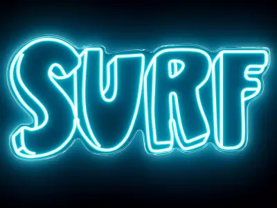 Surf Neon Sign 3D model