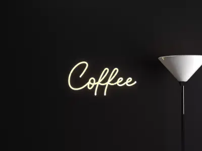 Neon Coffee Sign Free 3D model