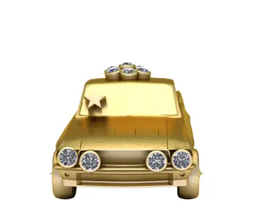 FANCY CAR GOLDEN PENDANT 3D PRINTABLE MODEL  3D print model