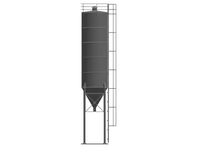 Cement silo - 54m3 Low-poly 3D model