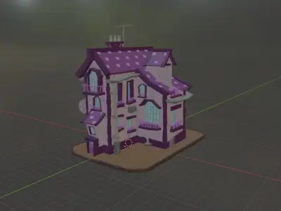 Lilac House Low-poly 3D model