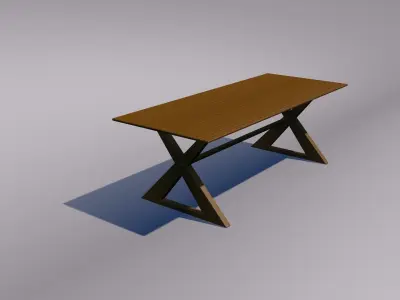 3d simple wooden table 3D model