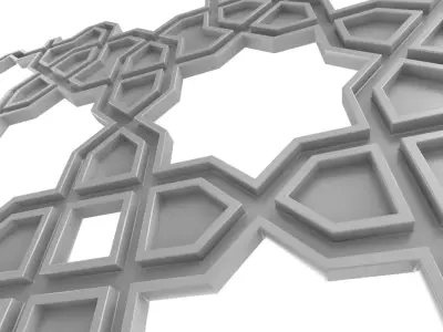 Arabic Decorative Pattern T2 Low-poly 3D model
