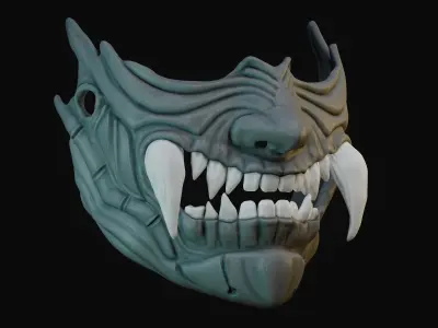 Oni Mask 15 Demon Half Face 3D print model