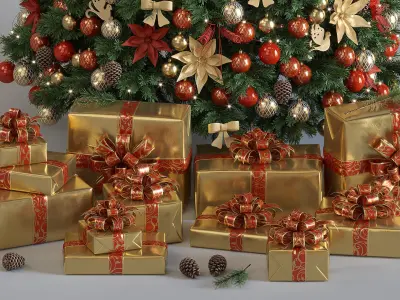 CHRISTMAS TREE DECORATIVE SET 3D model