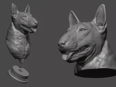 Bull Terrier head 3D print model