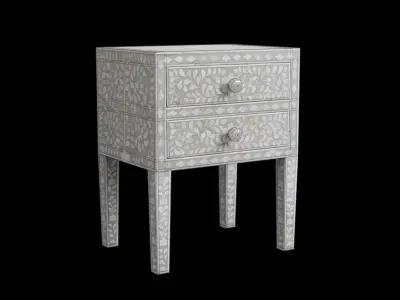 Pearl Bed Side Table Low-poly 3D model