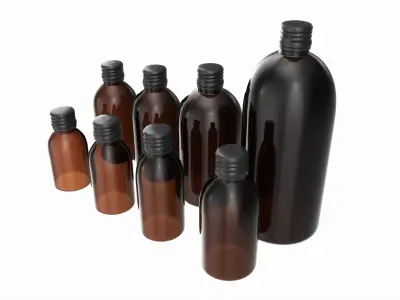 Bottles 8 Set Vitamin and Sport Nutrition 3D model