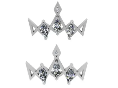 Zigzag Marquise Earring 2584 3D print model