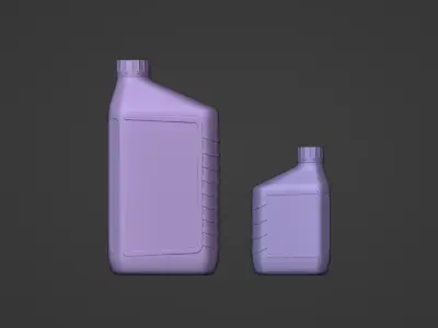 Small and Big Motor Oil Bottles 3D model