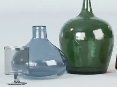 Set Glass Vase 3D model